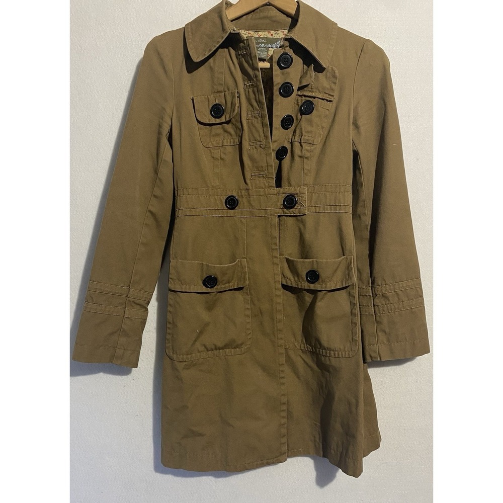 Doki Geki Brown Long Shacket Womens Small Preppy Casual City Travel